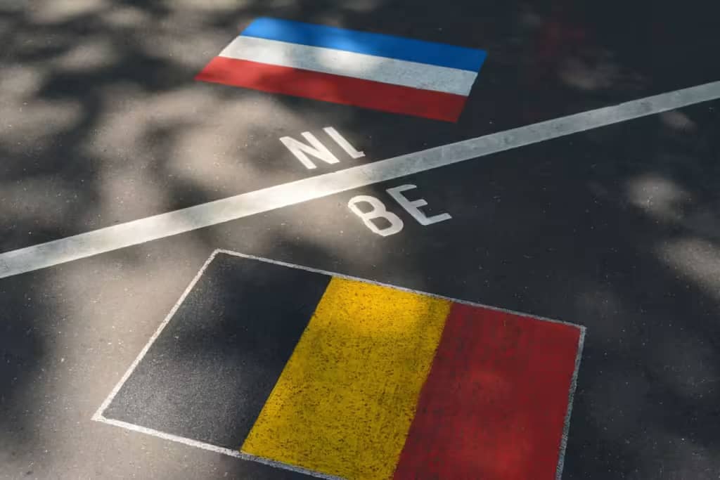 afbeelding van grensovergang tussen Nederland en België